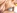 Une trs belle blonde aux yeux bleus prend un dose de sperme